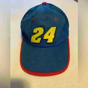 Vintage Jeff Gordon cap/ hat, NASCAR, NWOT, adjustable cap, blue, red & yellow